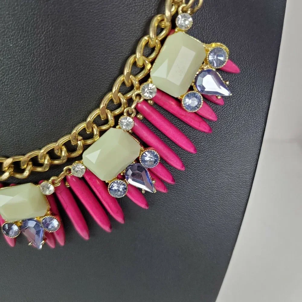 Pink Lavender‎ Gold Chain Necklace Costume Jewelry